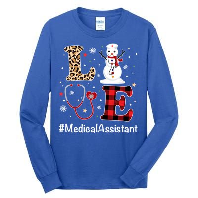 Love Medical Assistant Nurse Life Snow Christmas Nurse Gift Tall Long Sleeve T-Shirt