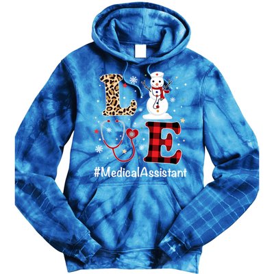 Love Medical Assistant Nurse Life Snow Christmas Nurse Gift Tie Dye Hoodie