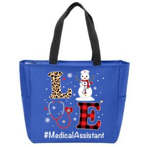 Love Medical Assistant Nurse Life Snow Christmas Nurse Gift Zip Tote Bag