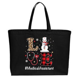 Love Medical Assistant Nurse Life Snow Christmas Nurse Gift Cotton Canvas Jumbo Tote