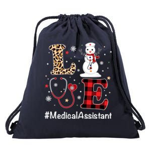 Love Medical Assistant Nurse Life Snow Christmas Nurse Gift Drawstring Bag