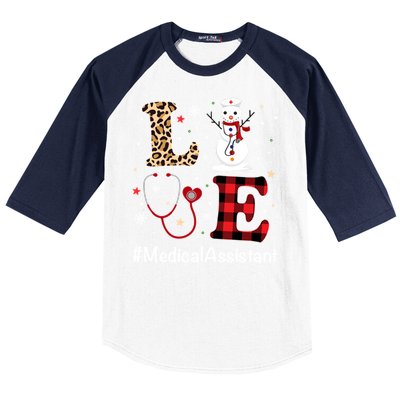 Love Medical Assistant Nurse Life Snow Christmas Nurse Gift Baseball Sleeve Shirt