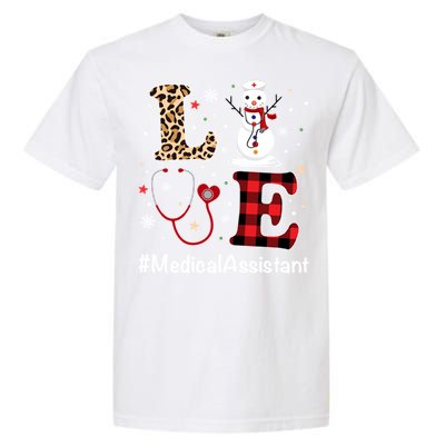 Love Medical Assistant Nurse Life Snow Christmas Nurse Gift Garment-Dyed Heavyweight T-Shirt