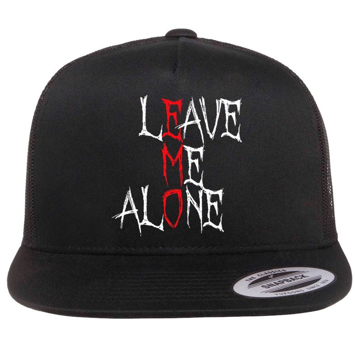 Leave Me Alone Emo Clothes Emocore Emo Music Fan Emo Flat Bill Trucker Hat