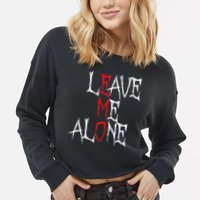Leave Me Alone Emo Clothes Emocore Emo Music Fan Emo Cropped Pullover Crew
