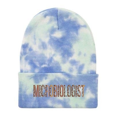 Leopard Microbiologist Appreciation Healthcare Workers Funny Gift Tie Dye 12in Knit Beanie