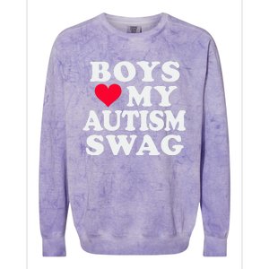 Love My Autism Swag Funny Autistic Girl Awareness Colorblast Crewneck Sweatshirt