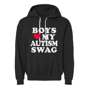 Love My Autism Swag Funny Autistic Girl Awareness Garment-Dyed Fleece Hoodie