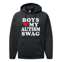 Love My Autism Swag Funny Autistic Girl Awareness Performance Fleece Hoodie