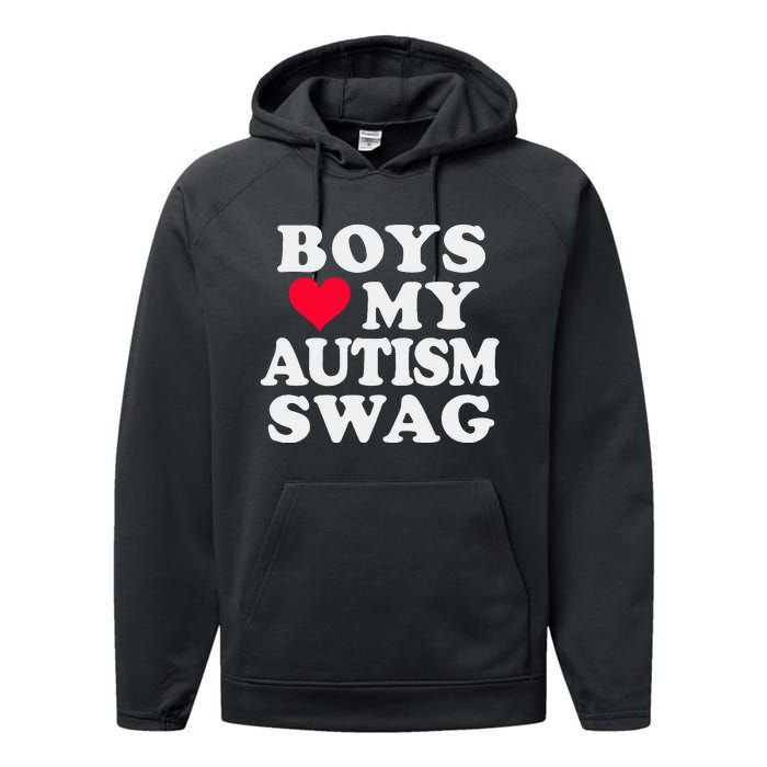 Love My Autism Swag Funny Autistic Girl Awareness Performance Fleece Hoodie