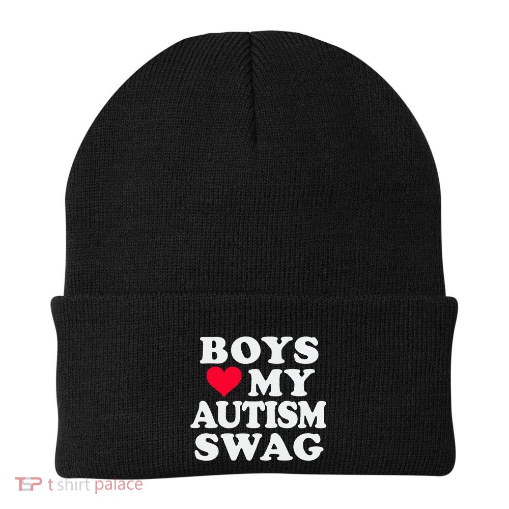 Love My Autism Swag Funny Autistic Girl Awareness Knit Cap Winter Beanie