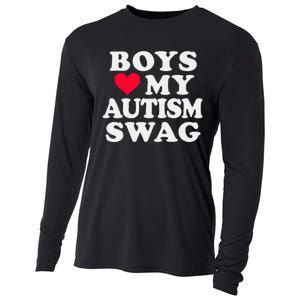 Love My Autism Swag Funny Autistic Girl Awareness Cooling Performance Long Sleeve Crew