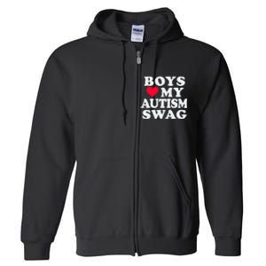 Love My Autism Swag Funny Autistic Girl Awareness Full Zip Hoodie