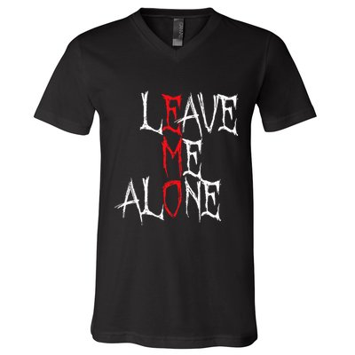 Leave Me Alone Emo Clothes Emocore Emo Music Fan Emo V-Neck T-Shirt