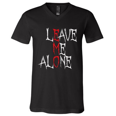 Leave Me Alone Emo Clothes Emocore Emo Music Fan Emo V-Neck T-Shirt