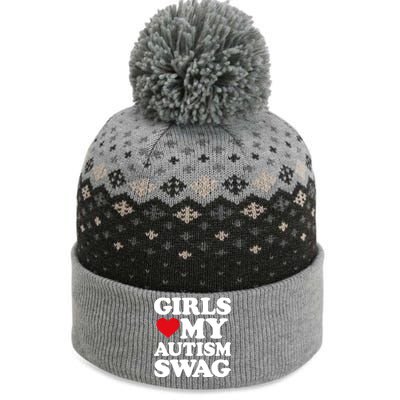 Love My Autism Swag Funny Heart Autism Awareness Gift The Baniff Cuffed Pom Beanie