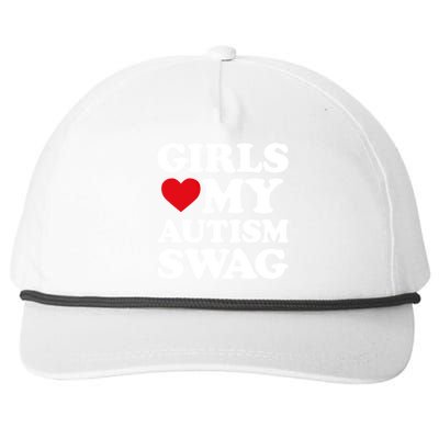 Love My Autism Swag Funny Heart Autism Awareness Gift Snapback Five-Panel Rope Hat