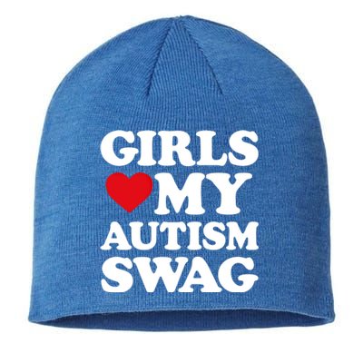 Love My Autism Swag Funny Heart Autism Awareness Gift Sustainable Beanie