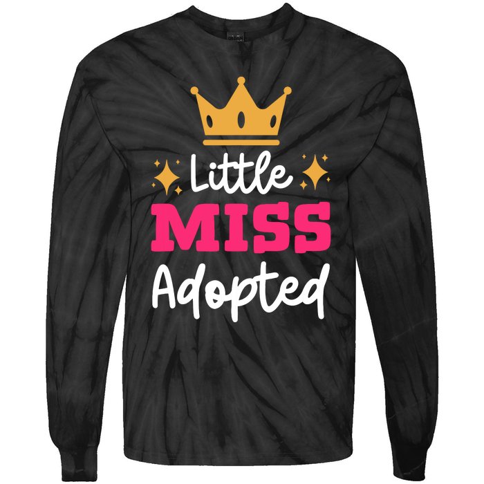 Little Miss Adopted Daughter Son Family Adoption Day Tie-Dye Long Sleeve Shirt