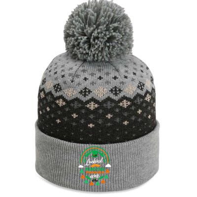 Luckiest Marketing Ager Ever Shamrock Top Hat St Patricks Gift The Baniff Cuffed Pom Beanie