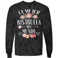 La Mejor Bisabuela Del Mundo Spanish Great Grandma Floral Tie-Dye Long Sleeve Shirt