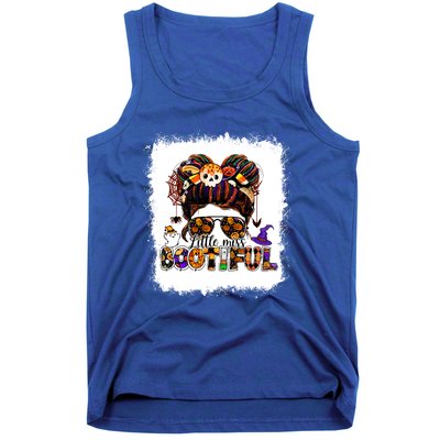 Little Miss Bootiful Messy Bun Beautiful Halloween Cute Meaningful Gift Tank Top