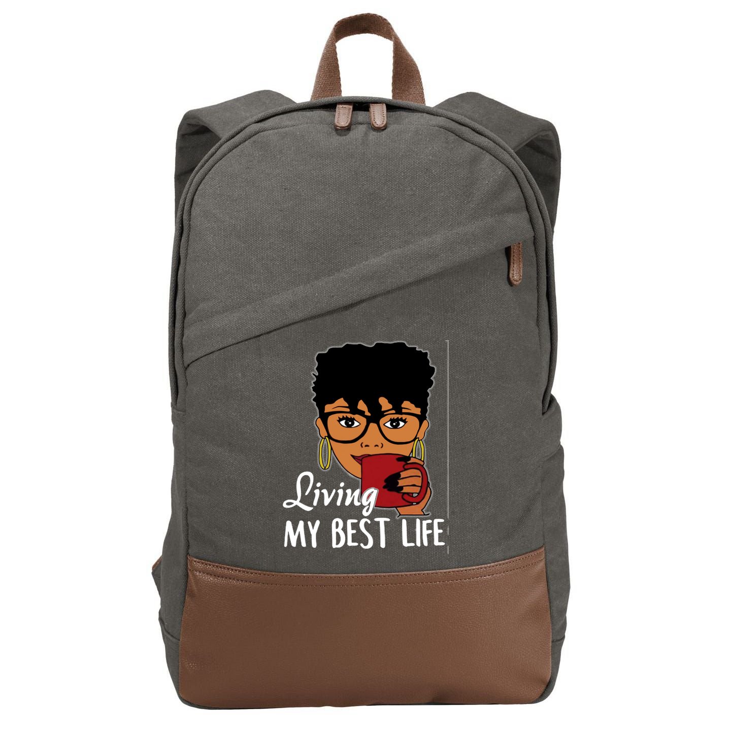 Living My Best Life Cotton Canvas Backpack