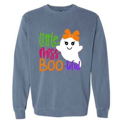 Little Miss Bootiful Funny Gift Funny Halloween Gift Garment-Dyed Sweatshirt