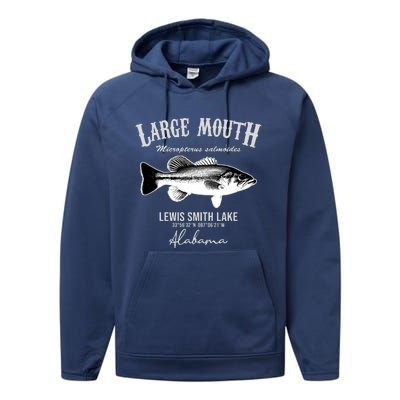 Large Mouth Bass At Lewis Smith Lake Performance Fleece Hoodie