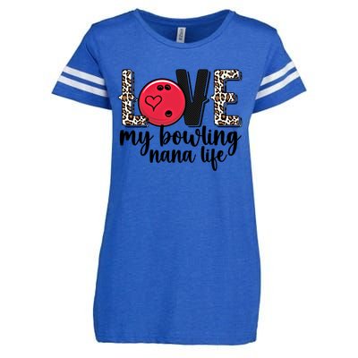 Love My Bowling Nana Life Grandma Nana Of A Bowler Nana Gift Enza Ladies Jersey Football T-Shirt