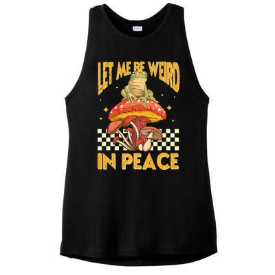 Let Me Be Weird In Peace Funny Cute Mushroom Frog Vintage Premium Ladies PosiCharge Tri-Blend Wicking Tank