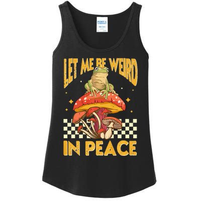 Let Me Be Weird In Peace Funny Cute Mushroom Frog Vintage Premium Ladies Essential Tank