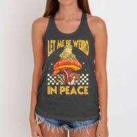 Let Me Be Weird In Peace Funny Cute Mushroom Frog Vintage Premium Women's Knotted Racerback Tank