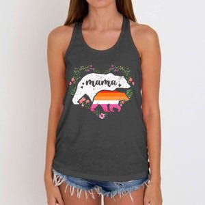 LGBTQ Mama Bear Lesbian Pride Equal Rights Rainbow Women's Knotted Racerback Tank