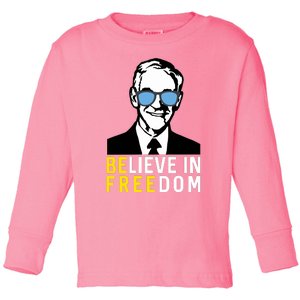 Libertarian Mama Believe In Freedom Libertarian Ron Paul Toddler Long Sleeve Shirt