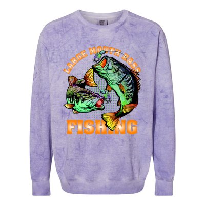 Large Mouth Bass In Action Fishing Colorblast Crewneck Sweatshirt