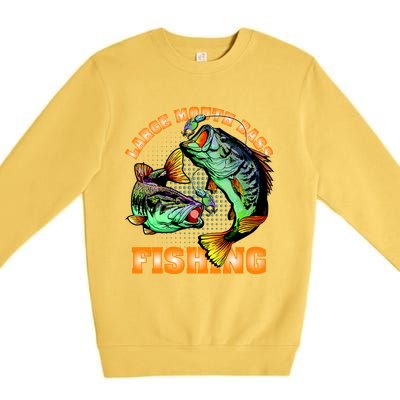 Large Mouth Bass In Action Fishing Premium Crewneck Sweatshirt