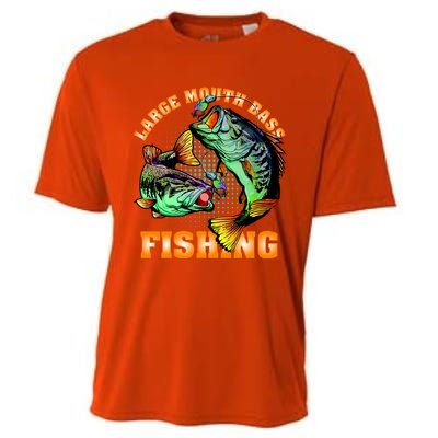 Large Mouth Bass In Action Fishing Cooling Performance Crew T-Shirt