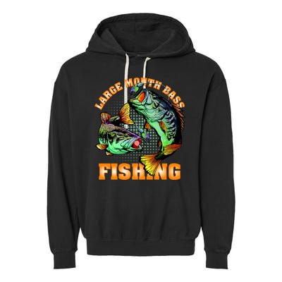 Large Mouth Bass In Action Fishing Garment-Dyed Fleece Hoodie