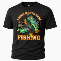 Large Mouth Bass In Action Fishing Cooling Performance Crew T-Shirt