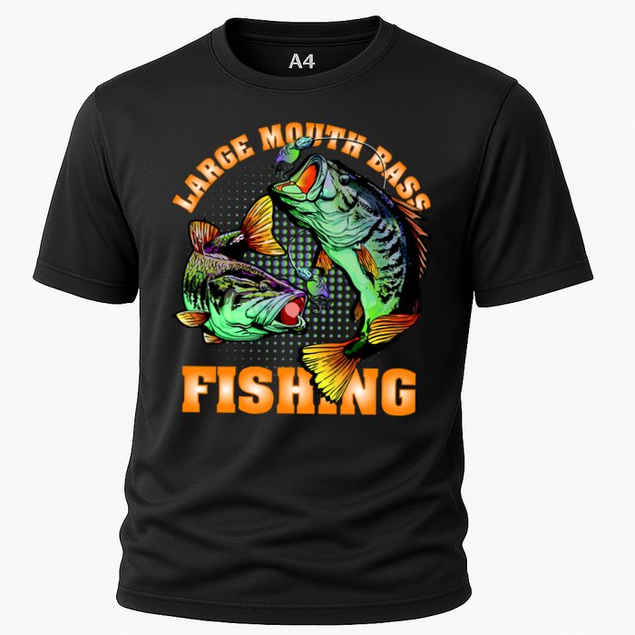 Large Mouth Bass In Action Fishing Cooling Performance Crew T-Shirt