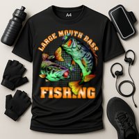 Large Mouth Bass In Action Fishing Cooling Performance Crew T-Shirt