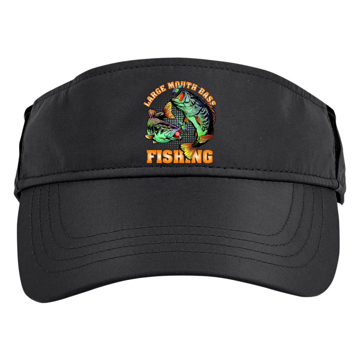 Large Mouth Bass In Action Fishing Adult Drive Performance Visor