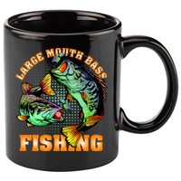Large Mouth Bass In Action Fishing 11oz C Handle Ceramic Mug