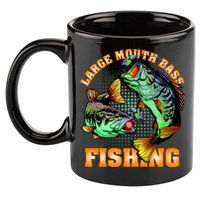Large Mouth Bass In Action Fishing 11oz C Handle Ceramic Mug