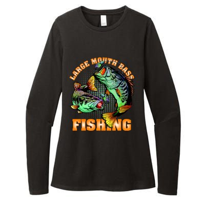 Large Mouth Bass In Action Fishing Womens CVC Long Sleeve Shirt