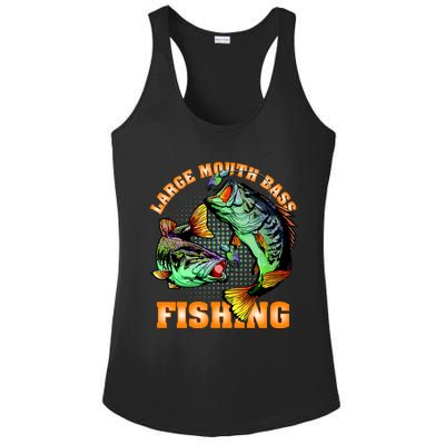 Large Mouth Bass In Action Fishing Ladies PosiCharge Competitor Racerback Tank