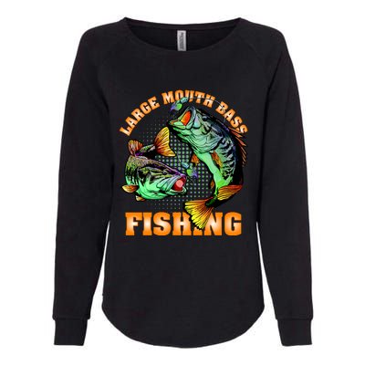 Large Mouth Bass In Action Fishing Womens California Wash Sweatshirt