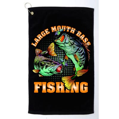 Large Mouth Bass In Action Fishing Golf Towel