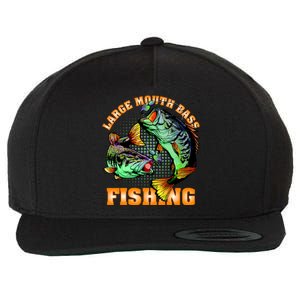 Large Mouth Bass In Action Fishing Wool Snapback Cap